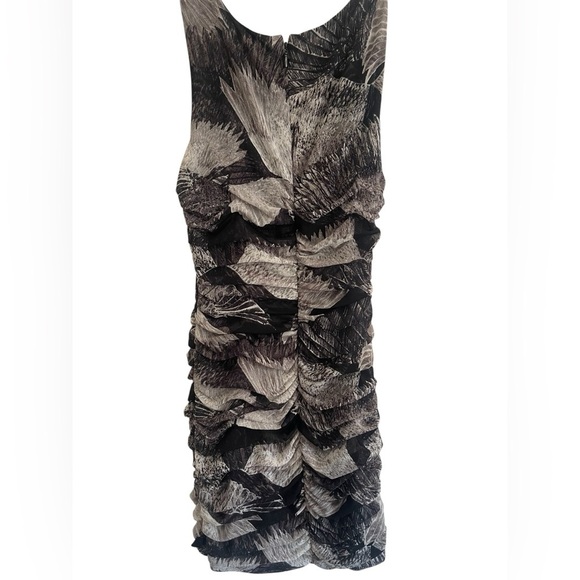 BCBGMaxAzria Roxanne Asymmetrical Ruched Mesh Cocktail Dress Size Medium - Picture 14 of 16